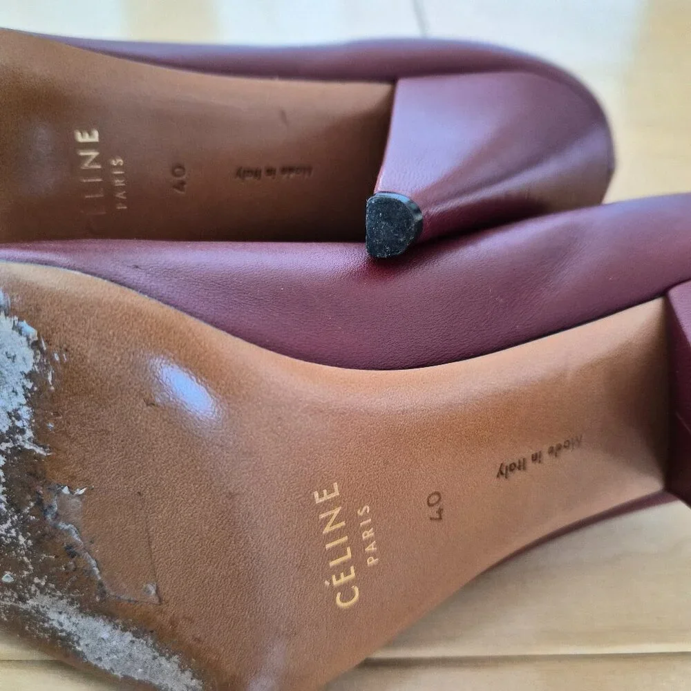Celine Burgundy Pumps Sz 40 - Picture 8 of 10